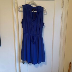 Mod Lusive Popover Tie Neck Sleeveless Dress - blue - size M